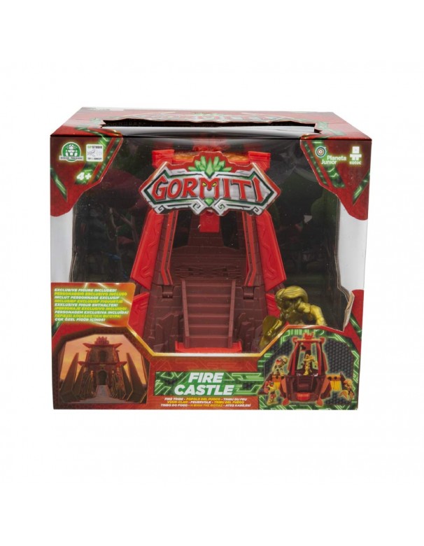 Gormiti, Playset Fire Castle, Castello del popolo del fuoco con Personaggio 5 cm esclusivo di Giochi Preziosi GRE07000