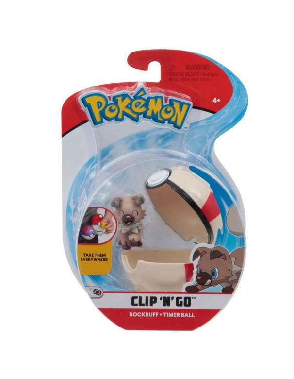 Pokemon Clip 'N Go con Personaggio Rockruff e Timer Ball di Giochi Preziosi PKE01000