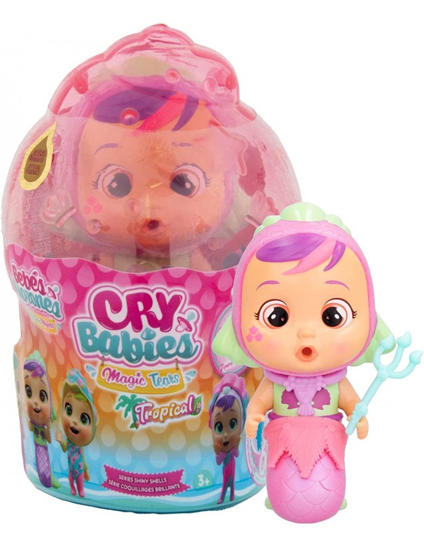 Cry Babies Magic Tears Tropical Shiny Shells Sia, Piange Lacrime Schiumose, IMC Toys 910331