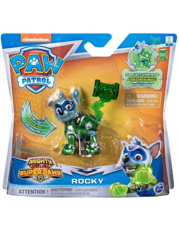 PAW PATROL Mighty Hero Pups Super Paws - Rocky di Spin Master 6052293