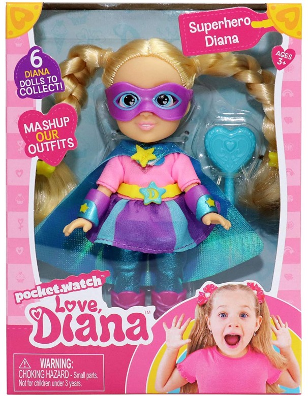 Love Diana - Bambola Supereroe, 15 cm, Giochi Preziosi LVE06000 