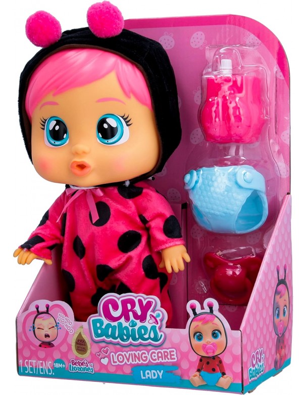 Cry Babies Loving Care Fantasy Lady, Bambola interattiva 26 cm, Piange Lacrime Vere, IMC Toys 907331