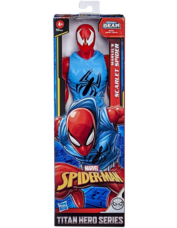 Spiderman - Scarlet Spider (Action Figure 30cm con Blaster Titan Hero Blast Gear) Hasbro E7329-E8521
