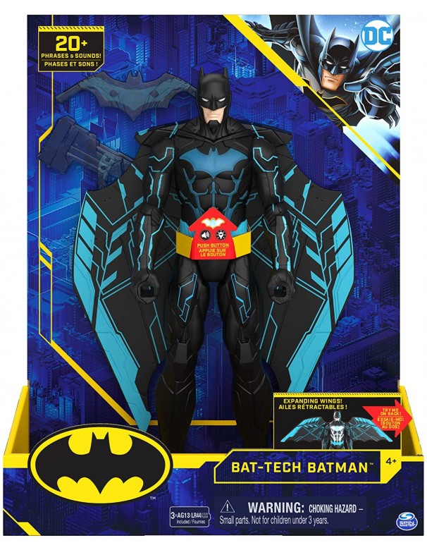 Batman Action figure 30 cm, con cintura multiuso a cambio rapido, con luci e suoni, Spin Master 6055944