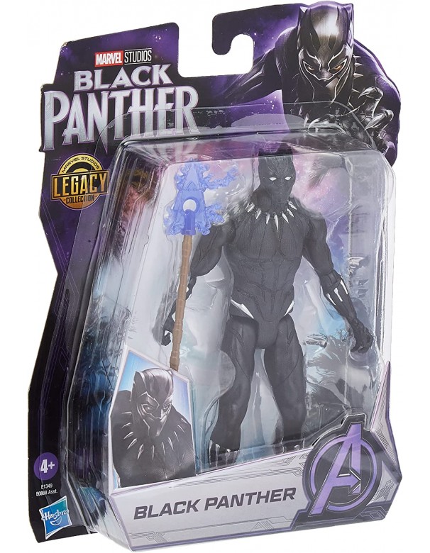 Marvel, Black Panther, Marvel Studios Legacy Collection, Action Figure di Black Panther Vibranium 15 cm,  E1349-E0868 Hasbro 