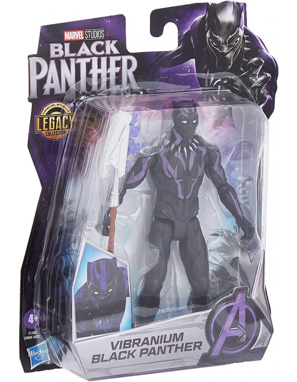 Marvel, Black Panther, Marvel Studios Legacy Collection, Action Figure di Black Panther Vibranium 15 cm,  E1360-E0868 Hasbro 