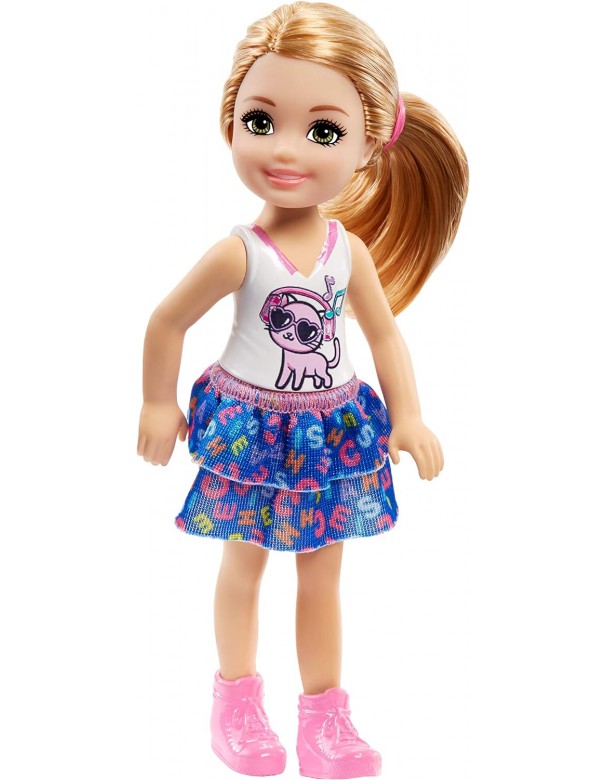 Barbie Club Chelsea Bambola con Top con Stampa di Gattino, Mattel FRL82-DWJ33