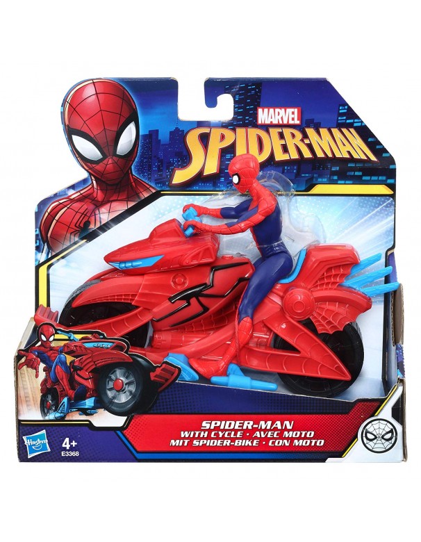 Spiderman - Personaggio 13 cm circa con moto Hasbro E3368