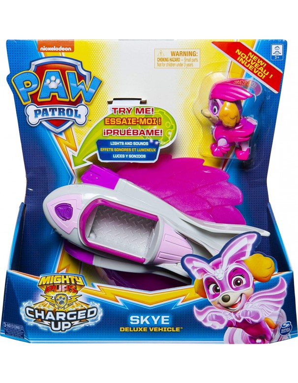 NOVITA' PAW Patrol, Mighty Pups Charged Up SKYE, con luci e suoni, Spin Master 