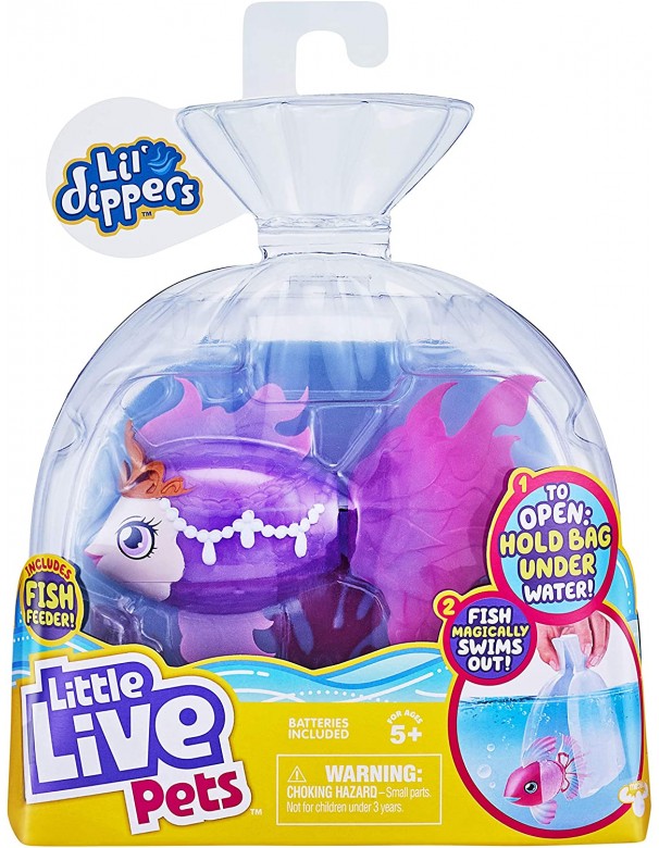 Little Live Pets Lil' Dippers Single Pack - Seaqueen - aquaritos di Giochi Preziosi LP101000
