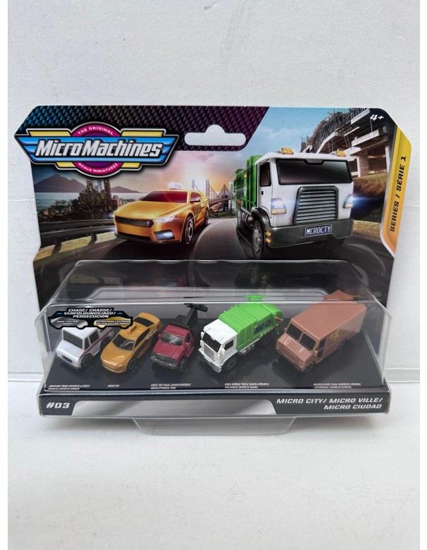 Micro Machines - camion della posta 0030 - 0028 taxi - carro atrezzi 0032 - camion spazzatura 0031 - camion consegna delivery 0029 -