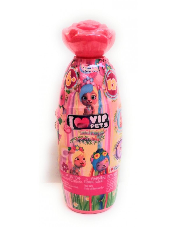 I Love VIP Pets - Mini Fans Spring Vibes con tappo rosa scuro, modello casuale 712843