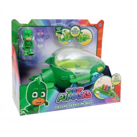 Super Pigiamini Pj Masks Veicolo Gecomobile con Luci e Suoni, Personaggio Geco Incluso di Giochi Preziosi 