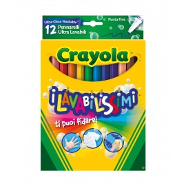 Crayola pennarelli 58-8331 - I Lavabilissimi 12 Pennarelli, Punta Fine