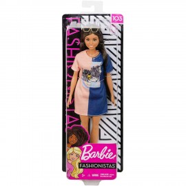 Barbie Fashionistas Bambola Vestito a 2 colori con stampa unicorno, FXL43- FBR37