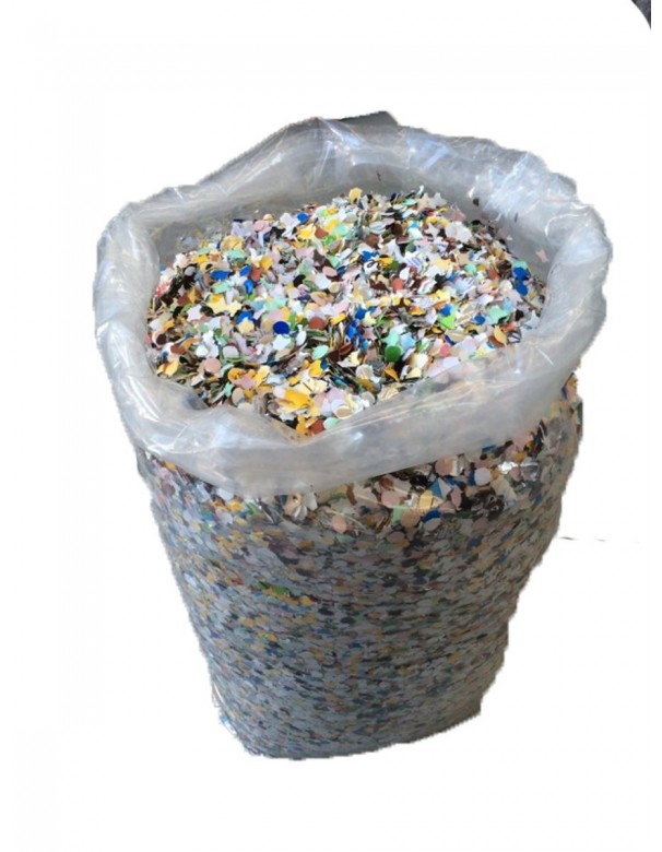 Confetti 10 kg MULTICOLOR ECONOMIC, inside there are silver-colored paper that has a better effect with coriander - variable content