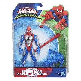 Marvel - Ultimate Spider-Man vs Sinister 6 - Spider-Man con Armatura 15 cm + Lanciarazzi e Proiettile B5876-B5758