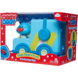 Oggy Oggy, Camion Blu di Oggy Oggy con personaggio 7 cm e piattaforma elevatrice, 109356136 Simba 