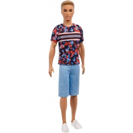 Ken Fashionistas con Maglietta a Stampe,Barbie Mattel FXL65 