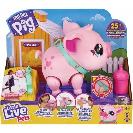 My Pet Pig - Little Live Pets, Piggly Il mio piccolo maialino, animale interattivo che cammina, balla, mangia, Giochi Preziosi LPW00000