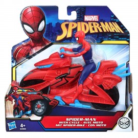 Spiderman - Personaggio 13 cm circa con moto Hasbro E3368
