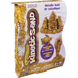 Kinetic Sand- Sabbia Modellabile Confezione Effetto Metallico, ORO - GOLD