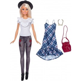 Barbie Fashionistas Jeans Floreale - con Un Secondo Look Incluso, FJF68 di Mattel