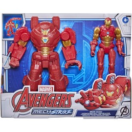 Marvel Avengers - Mech Strike Iron Man con Armatura 15CM Deluxe , F1668-F0262 Hasbro 