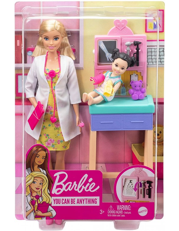 Barbie - Carriere Playset Pediatra con Bambola e Accessori, Mattel GTN51-DHB63