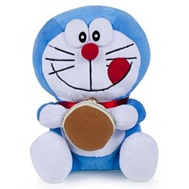 Peluche Doraemon Gigante mis 6 - 45 cm con biscotto dorayaki essendo seduto la misura reale è circa 41 cm- Pupazzo originale