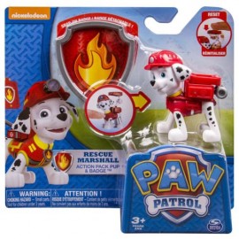 Paw Patrol - La Squadra dei Cuccioli - Action Pack - Marshall - Personaggio Zaino con Distintivo