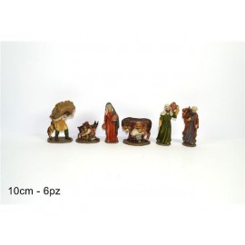 Statuine da Presepe Mestieri in poliresina da 5 -10 cm - 6 pezzi  in 1 scatola assortita - versione economia 