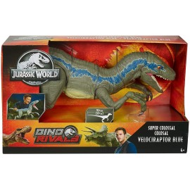 Jurassic World- Dino Rivals Velociraptor Blu Dinosauro Articolato, Mattel GCT93 