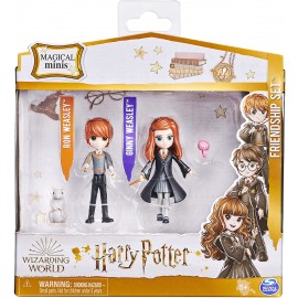 Harry Potter Set Amicizia Ron e Ginny Weasley con mascotte, bambole articolate 7.5cm, Spin Master 6061834