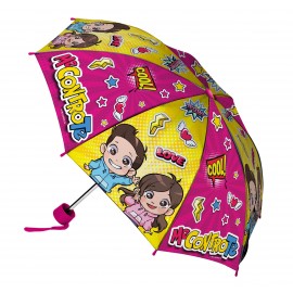 ME CONTRO TE , Nuovo Modello Ombrello pieghevole - apertura 80 cm RAINING KIDS CHIUSO CIRCA 52 CM ripiegabile a 25 cm x scuola