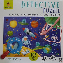 Ludattica Detective Puzzle nello Spazio con Lente d'Ingrandimento di Lisciani