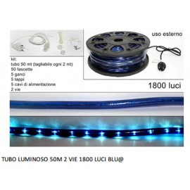 tubo luminoso - luce calda 50 mt 2 vie 1800 luci blu 8027501091759 