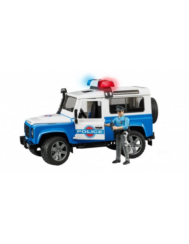 Bruder 02595 - Land Rover Defender Polizia con Luci e Suonscala 1/16